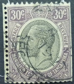 Tanganyika SG098a 30 cents black & blue 1927