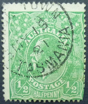 Australia SG020 ½d green 1912