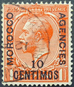 Morocco Agencies SG130 10 cents on 1d red 1914