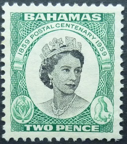 Bahamas SG218 2d black & green 1959