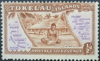 Tokelou Islands 1948 SG001 ½d purple & brown