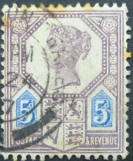 Victoria 1887 SG207a 5d purple & blue