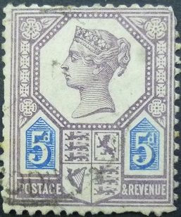 Victoria 1887 SG207a 5d purple & blue