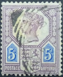 Victoria 1887 SG207a 5d purple & blue
