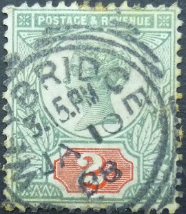 Victoria 1887 SG200 2d green & red