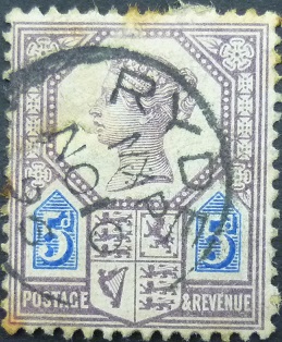 Victoria 1887 SG207a 5d purple & blue