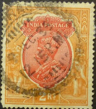 India 1911 SG215 2 rupees red & orange