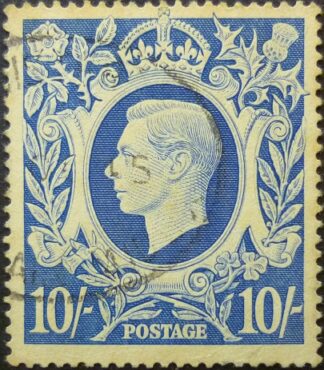George VI 1939 SG478a 10 shillings blue