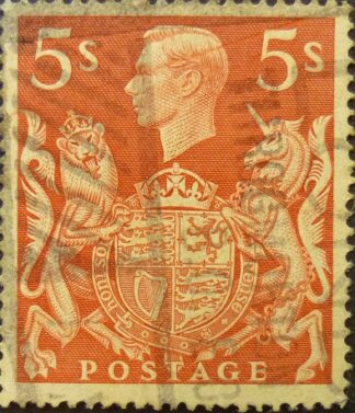 George VI 1939 SG477 5 shillings red