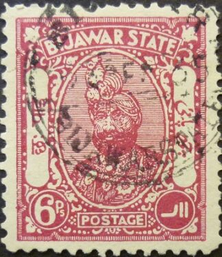 India Bijawar 1935 SG002 6 pies red