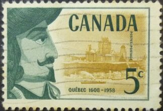 Canada 1958 SG505 5 cents brown & green