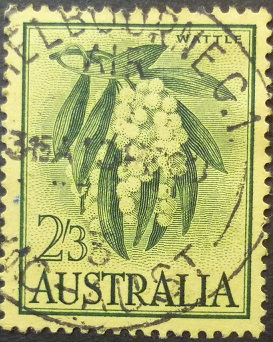 Australia 1959 SG324 2 shillings & 3d green on yellow