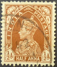 India 1937 SG248 ½ anna brown