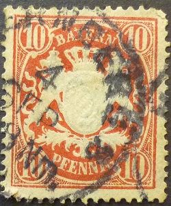 Germany Bayern 1876 SG123 10 pf red