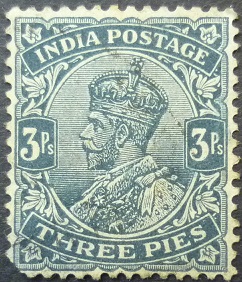 India 1911 SG201 3 pies grey