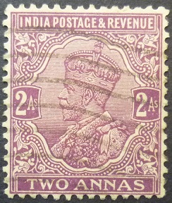 India 1911 SG166 2 annas purple