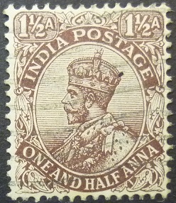 India 1911 SG163 1½ annas brown