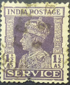 India ~SERVICE 1939 SGO146b 1½ annas slate